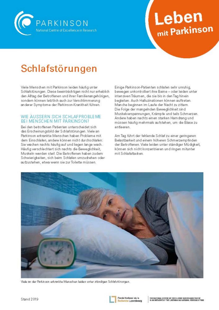 Factsheet Schlafen Parkinson-Krankheit